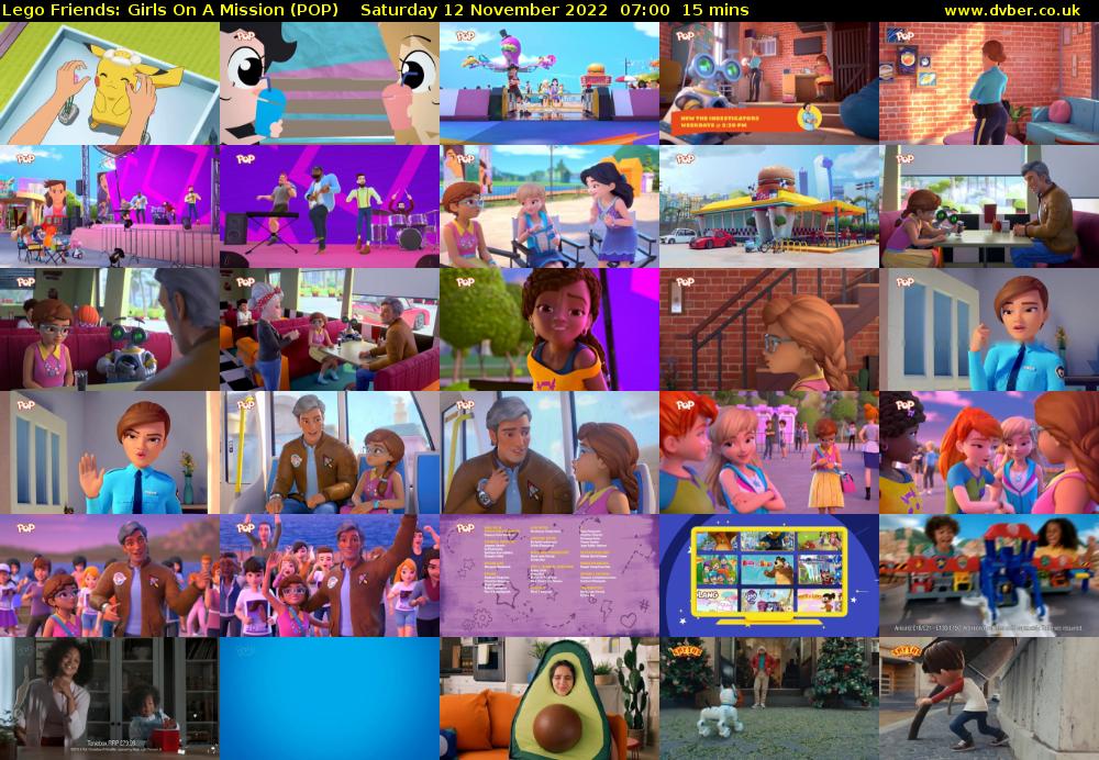 Lego Friends: Girls On A Mission (POP) Saturday 12 November 2022 07:00 - 07:15