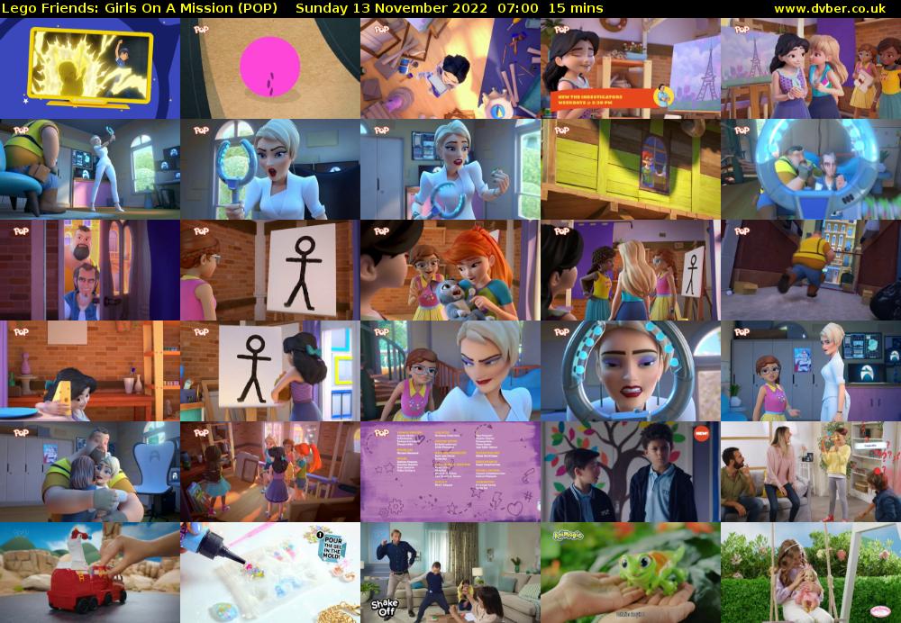 Lego Friends: Girls On A Mission (POP) Sunday 13 November 2022 07:00 - 07:15