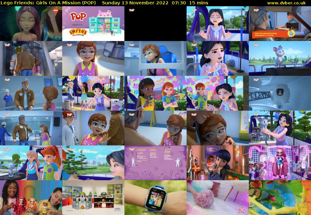 Lego Friends: Girls On A Mission (POP) Sunday 13 November 2022 07:30 - 07:45