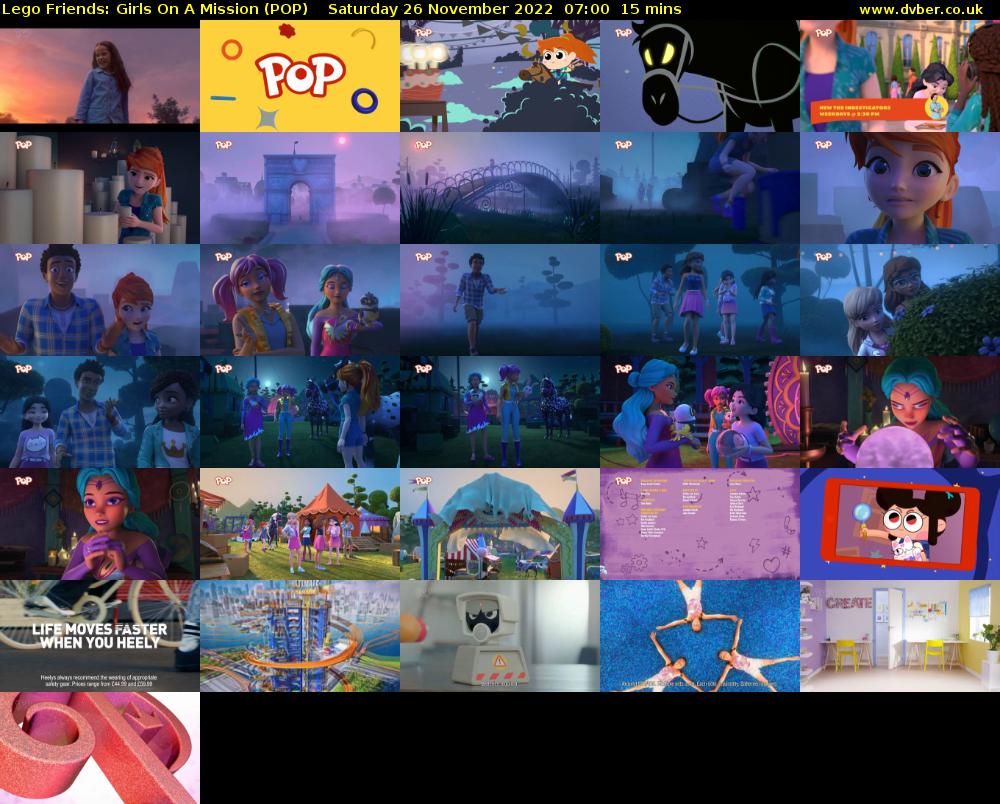 Lego Friends: Girls On A Mission (POP) Saturday 26 November 2022 07:00 - 07:15