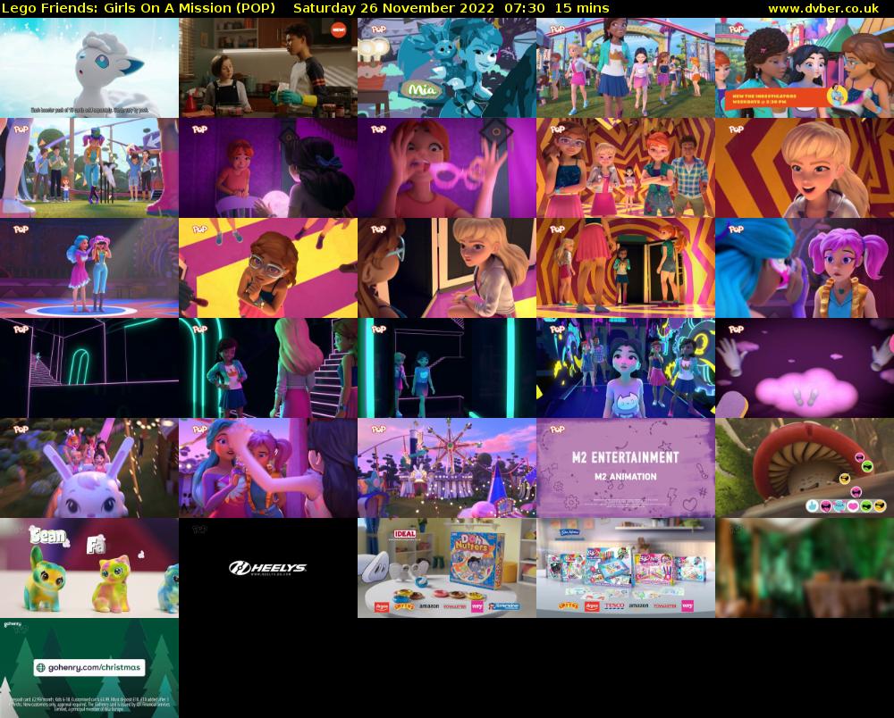 Lego Friends: Girls On A Mission (POP) Saturday 26 November 2022 07:30 - 07:45