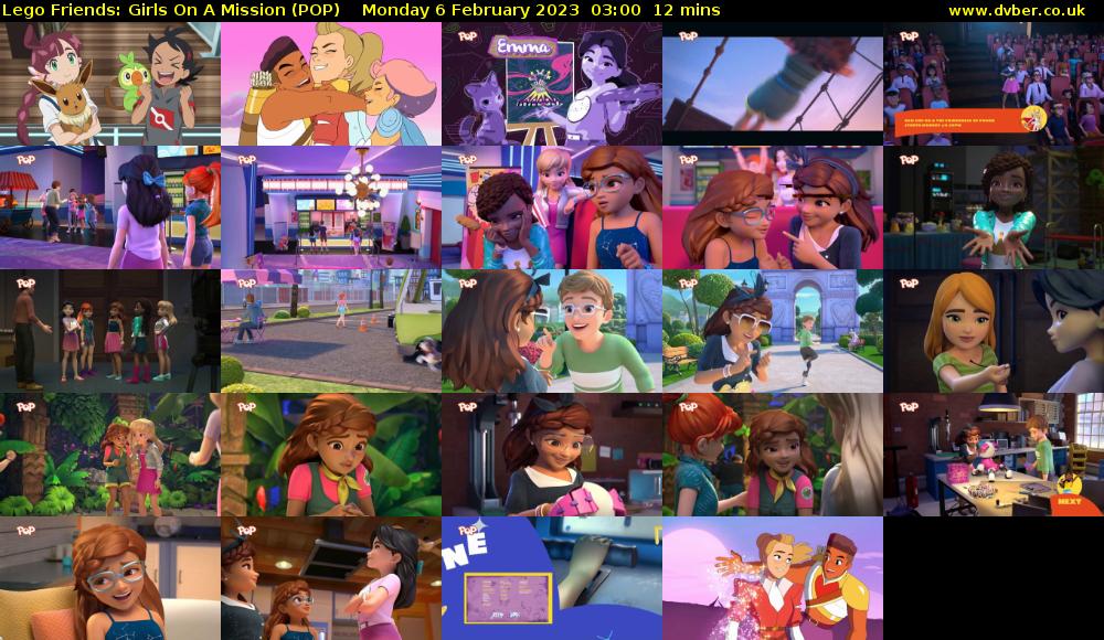 Lego Friends: Girls On A Mission (POP) Monday 6 February 2023 03:00 - 03:12