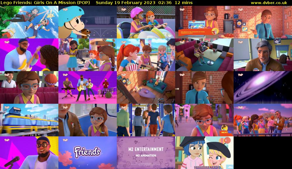 Lego Friends: Girls On A Mission (POP) Sunday 19 February 2023 02:36 - 02:48
