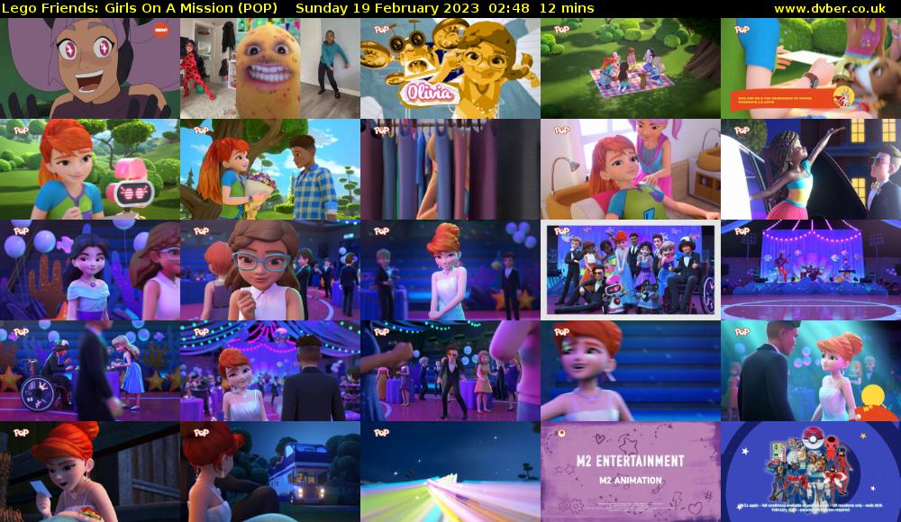 Lego Friends: Girls On A Mission (POP) Sunday 19 February 2023 02:48 - 03:00