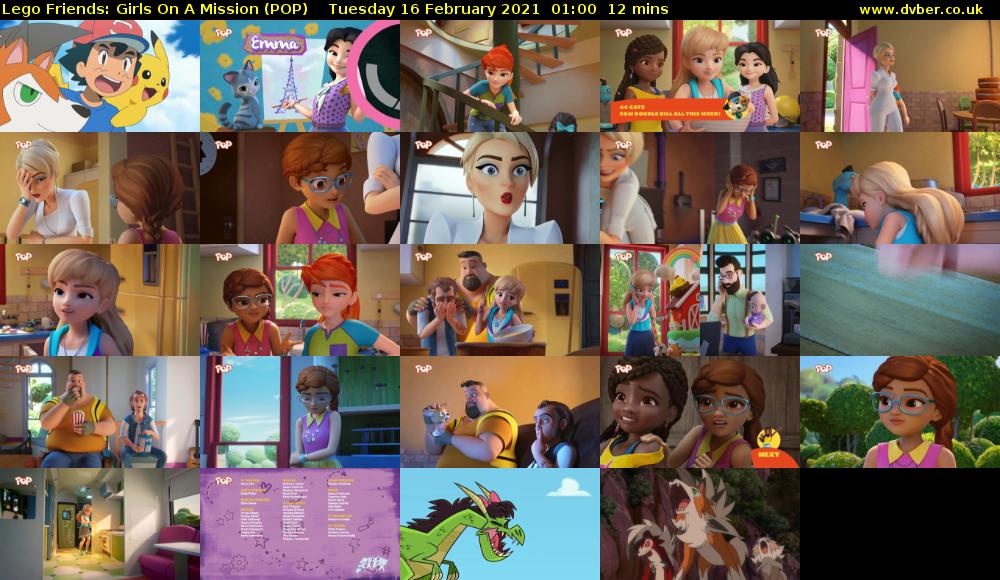 Lego Friends: Girls on a Mission (POP) Tuesday 16 February 2021 01:00 - 01:12