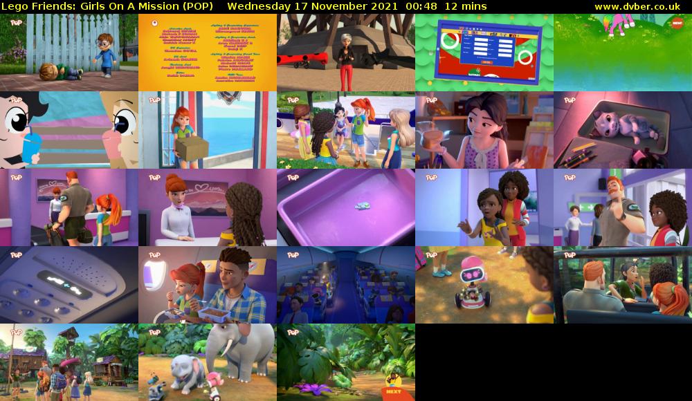 Lego Friends: Girls on a Mission (POP) Wednesday 17 November 2021 00:48 - 01:00