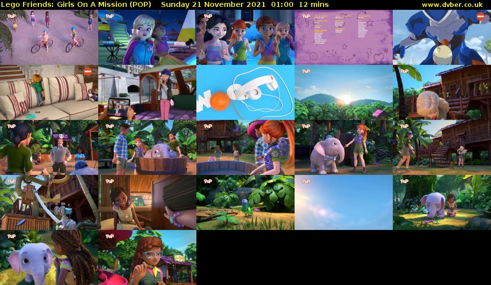 Lego Friends: Girls on a Mission (POP) Sunday 21 November 2021 01:00 - 01:12