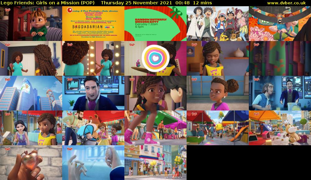 Lego Friends: Girls on a Mission (POP) Thursday 25 November 2021 00:48 - 01:00