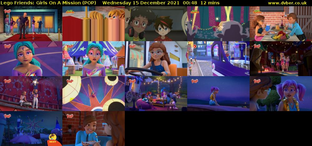 Lego Friends: Girls on a Mission (POP) Wednesday 15 December 2021 00:48 - 01:00