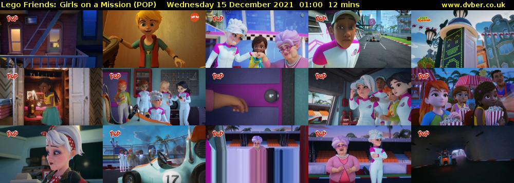 Lego Friends: Girls on a Mission (POP) Wednesday 15 December 2021 01:00 - 01:12
