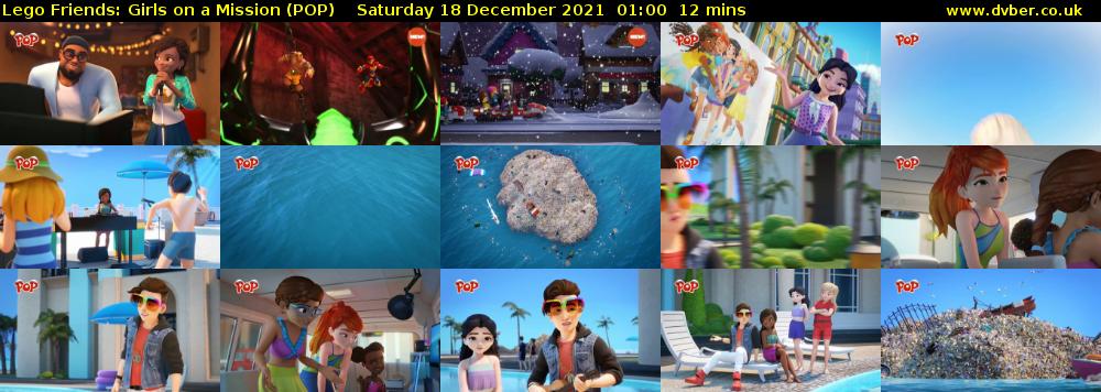 Lego Friends: Girls on a Mission (POP) Saturday 18 December 2021 01:00 - 01:12