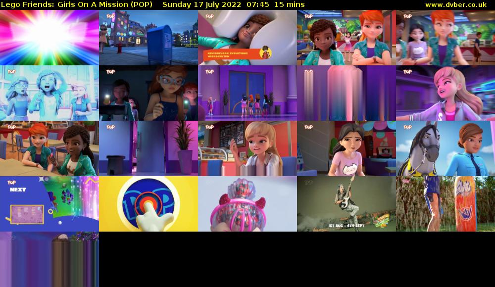 Lego Friends: Girls on a Mission (POP) Sunday 17 July 2022 07:45 - 08:00