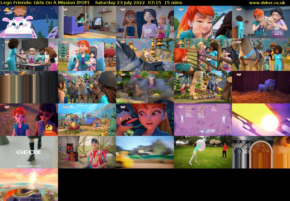 Lego Friends: Girls on a Mission (POP) Saturday 23 July 2022 07:15 - 07:30