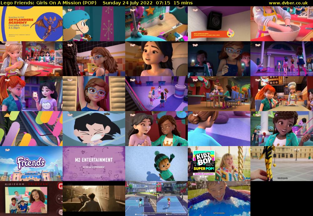 Lego Friends: Girls on a Mission (POP) Sunday 24 July 2022 07:15 - 07:30