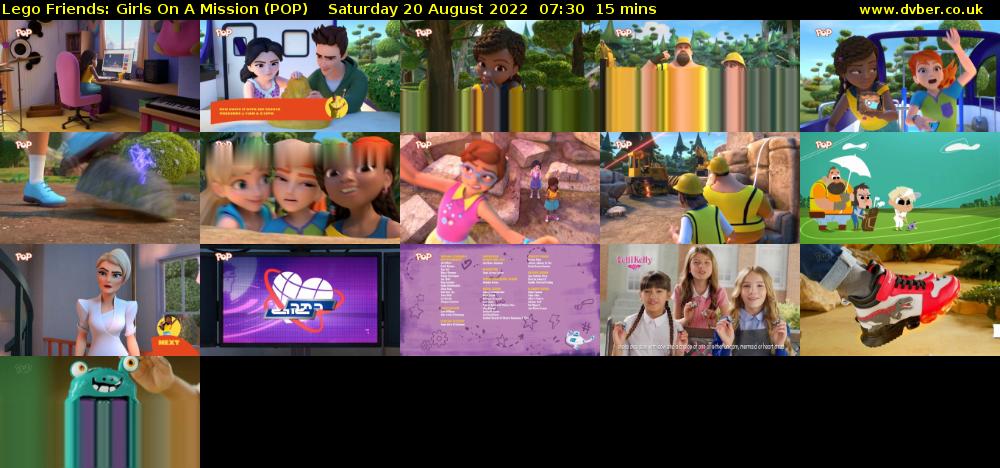 Lego Friends: Girls on a Mission (POP) Saturday 20 August 2022 07:30 - 07:45