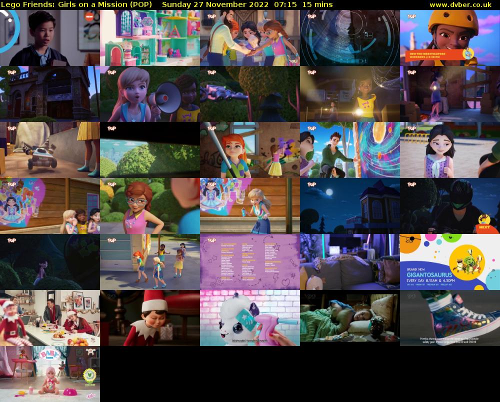 Lego Friends: Girls on a Mission (POP) Sunday 27 November 2022 07:15 - 07:30