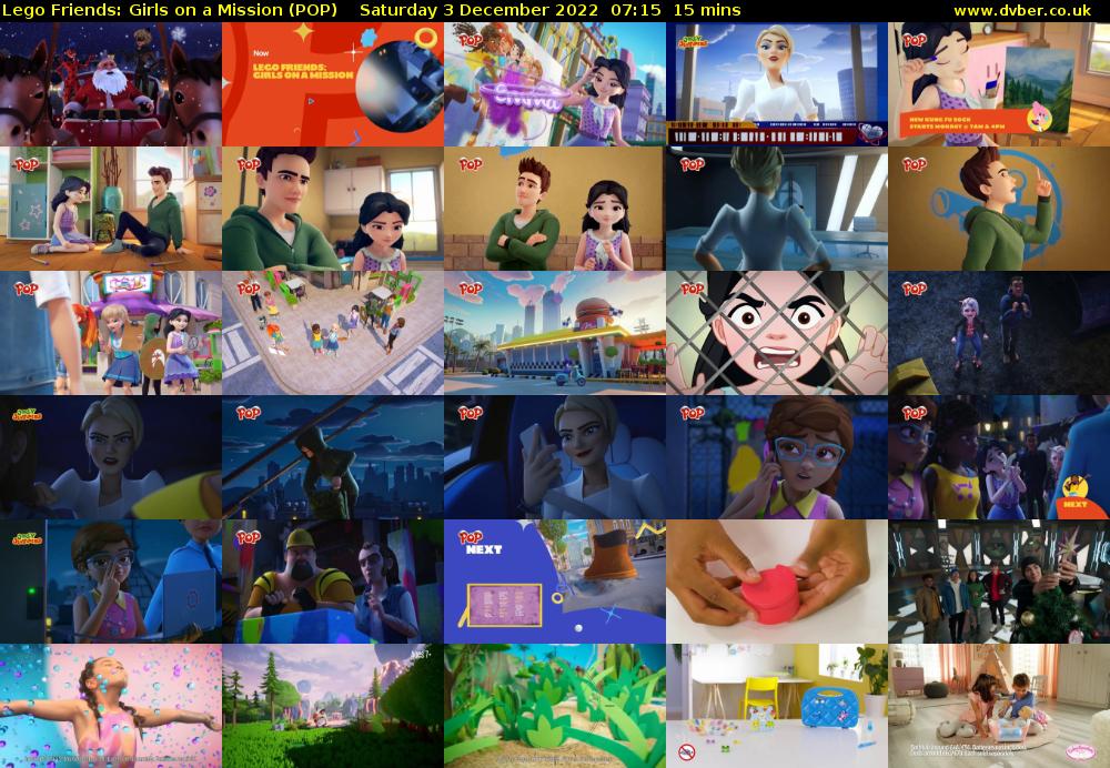 Lego Friends: Girls on a Mission (POP) Saturday 3 December 2022 07:15 - 07:30
