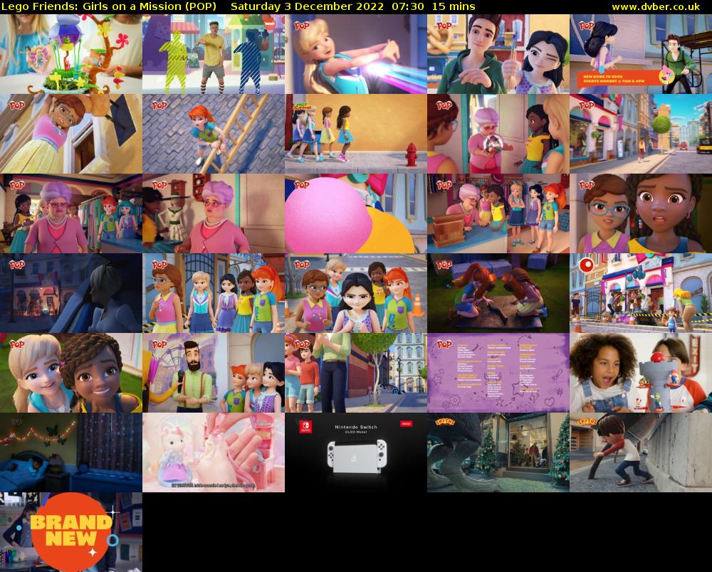 Lego Friends: Girls on a Mission (POP) Saturday 3 December 2022 07:30 - 07:45