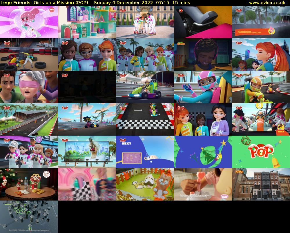 Lego Friends: Girls on a Mission (POP) Sunday 4 December 2022 07:15 - 07:30