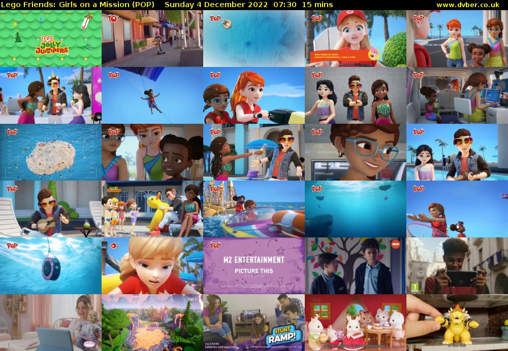 Lego Friends: Girls on a Mission (POP) Sunday 4 December 2022 07:30 - 07:45