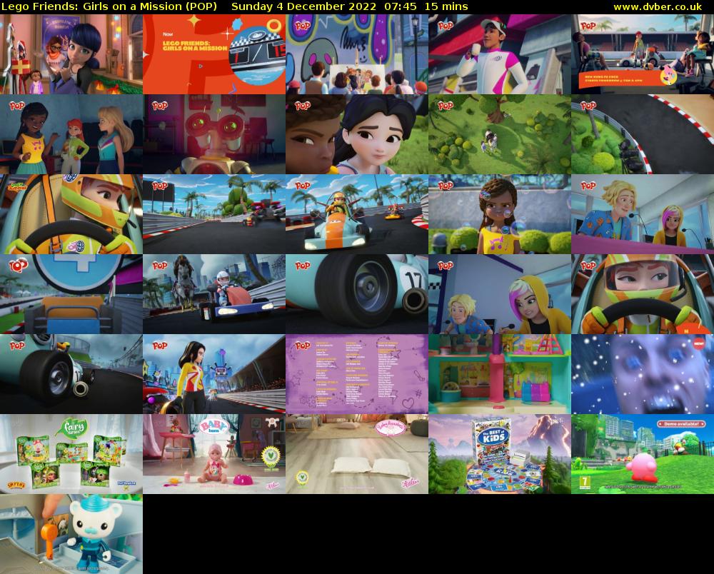Lego Friends: Girls on a Mission (POP) Sunday 4 December 2022 07:45 - 08:00