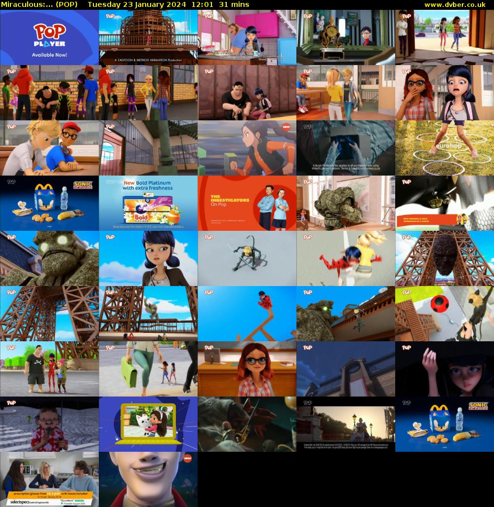 Miraculous:... (POP) Tuesday 23 January 2024 12:01 - 12:32