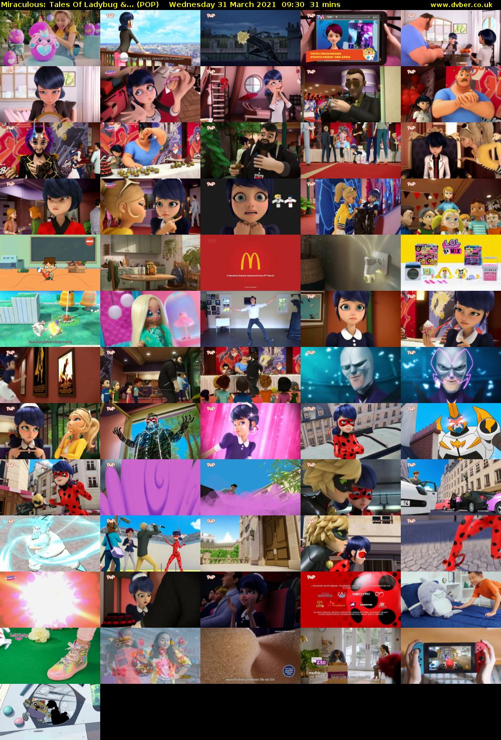 Miraculous: Tales Of Ladybug &... (POP) Wednesday 31 March 2021 09:30 - 10:01