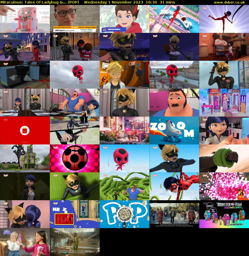 Miraculous: Tales Of Ladybug &... (POP) Wednesday 1 November 2023 16:30 - 17:01