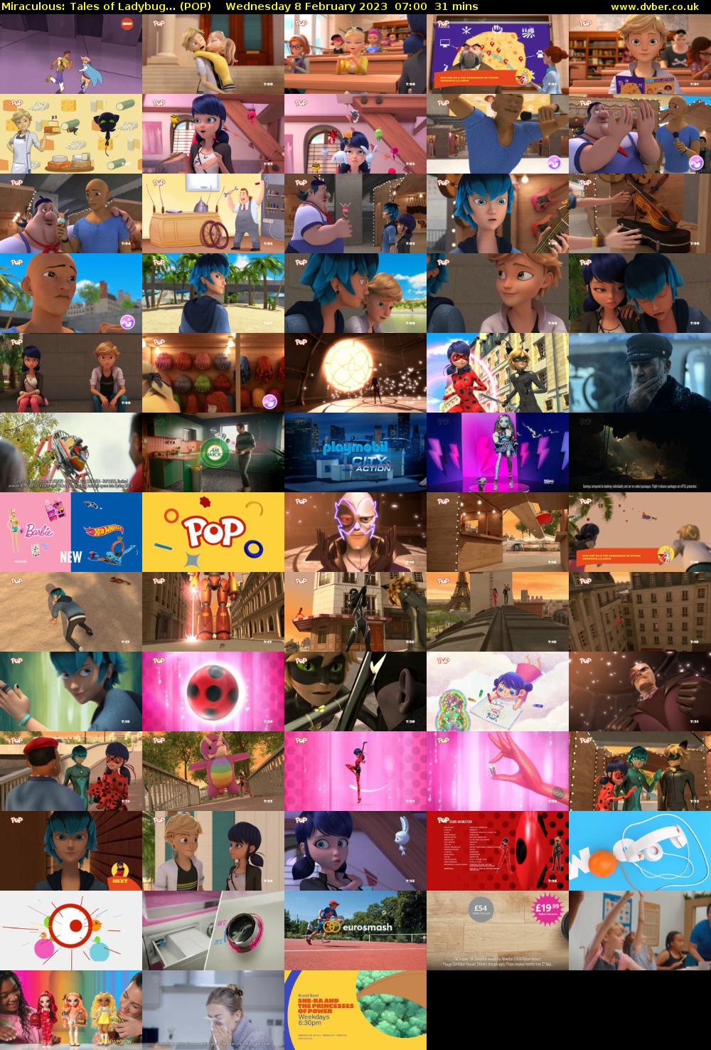 Miraculous: Tales of Ladybug... (POP) Wednesday 8 February 2023 07:00 - 07:31