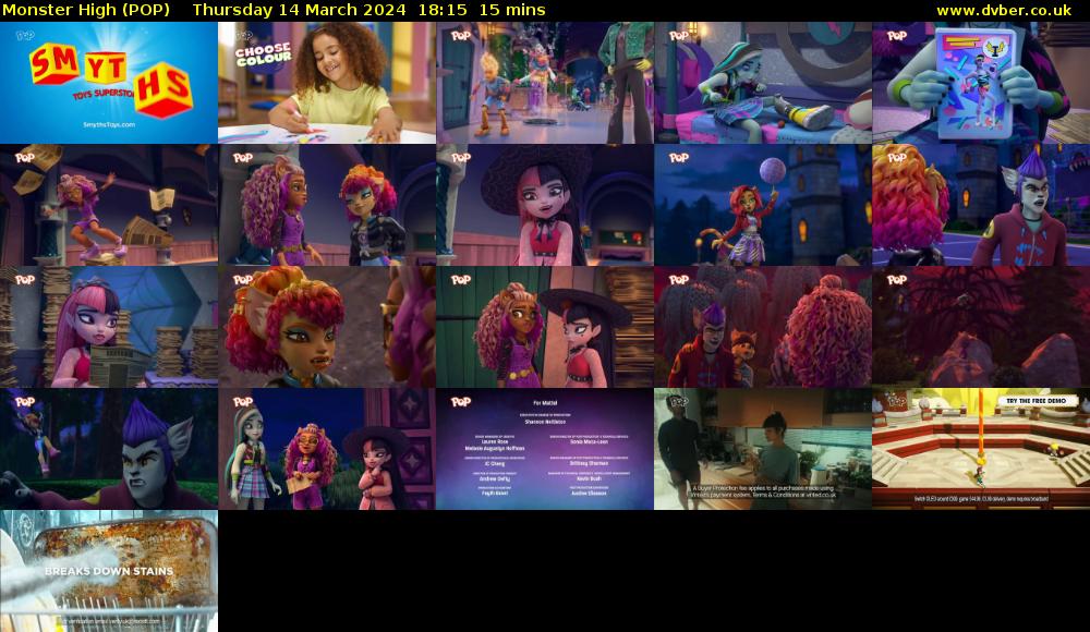 Monster High (POP) Thursday 14 March 2024 18:15 - 18:30