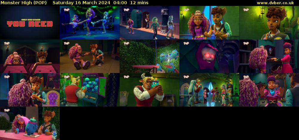 Monster High (POP) Saturday 16 March 2024 04:00 - 04:12