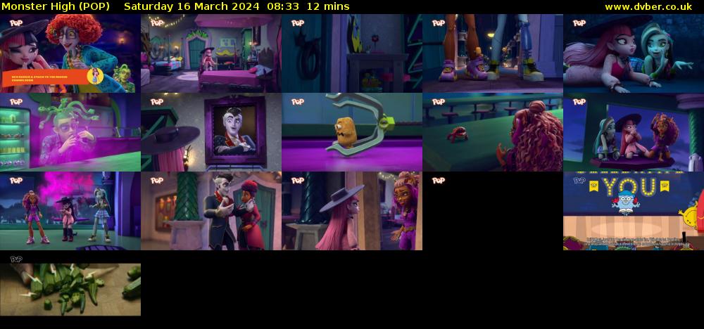 Monster High (POP) Saturday 16 March 2024 08:33 - 08:45