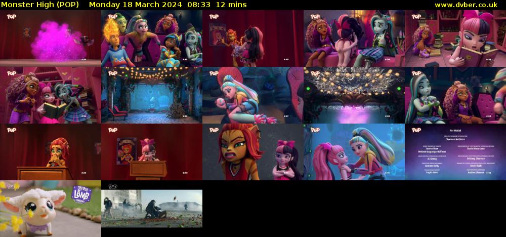 Monster High (POP) Monday 18 March 2024 08:33 - 08:45