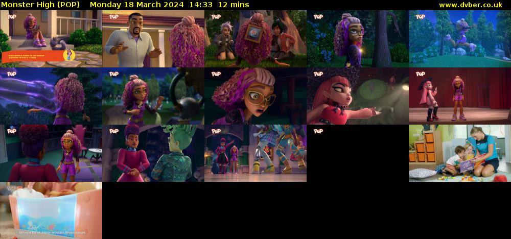 Monster High (POP) Monday 18 March 2024 14:33 - 14:45