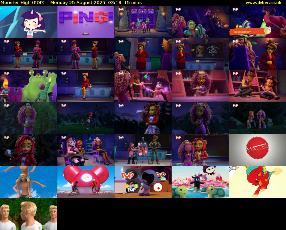 Monster High (POP) Monday 25 August 2025 03:18 - 03:33
