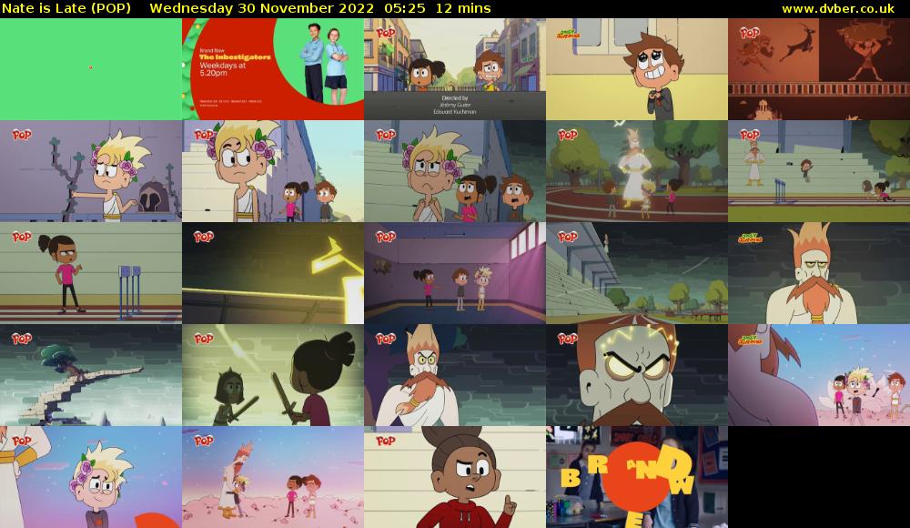 Nate is Late (POP) Wednesday 30 November 2022 05:25 - 05:37