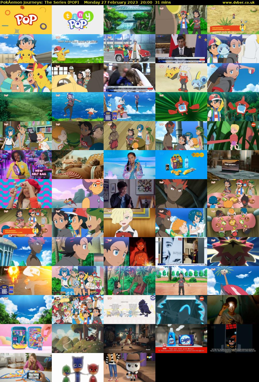 PokÂemon Journeys: The Series (POP) Monday 27 February 2023 20:00 - 20:31