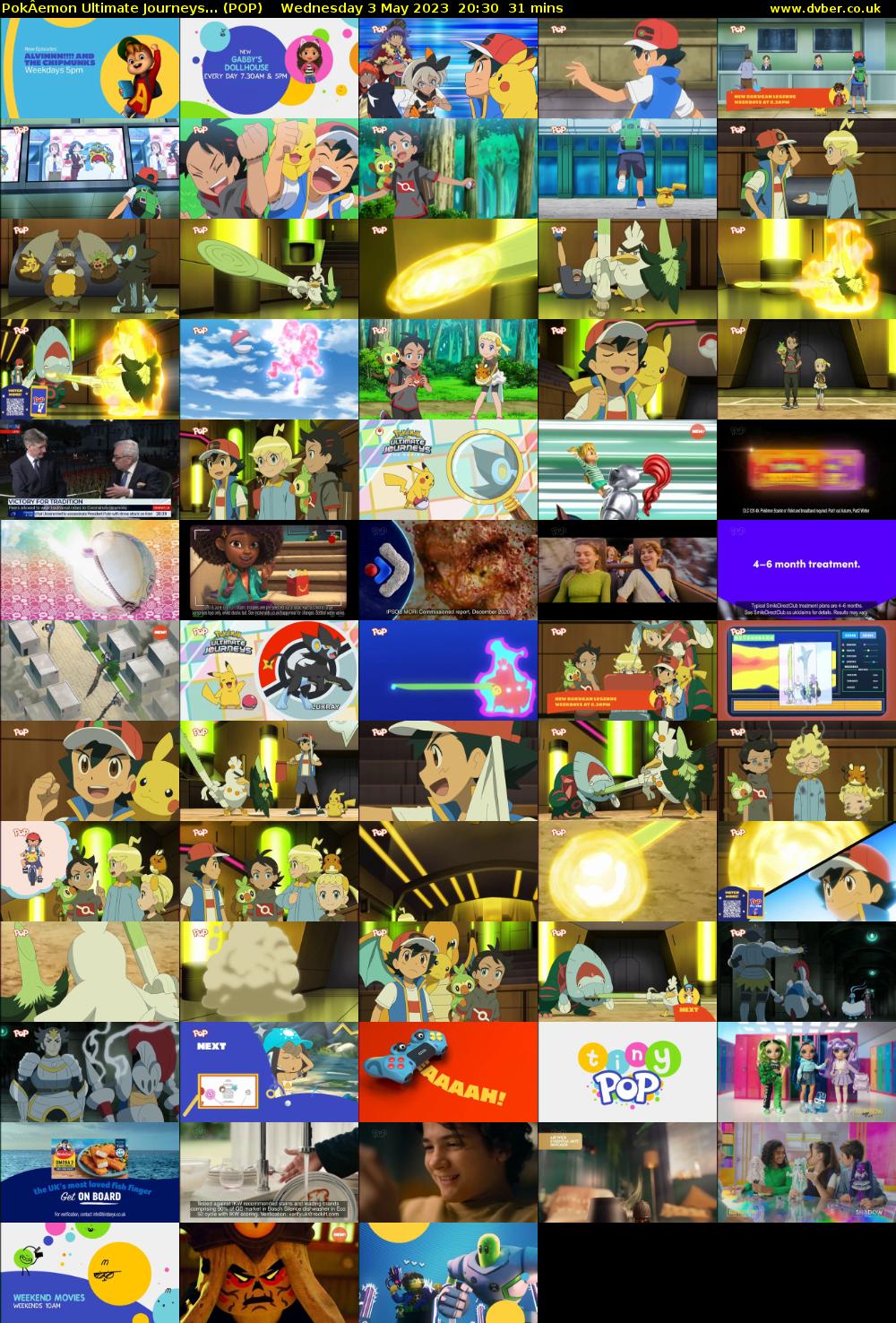 PokÂemon Ultimate Journeys... (POP) Wednesday 3 May 2023 20:30 - 21:01