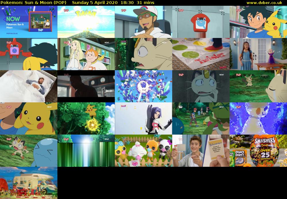 Pokemon: Sun & Moon (POP) Sunday 5 April 2020 18:30 - 19:01
