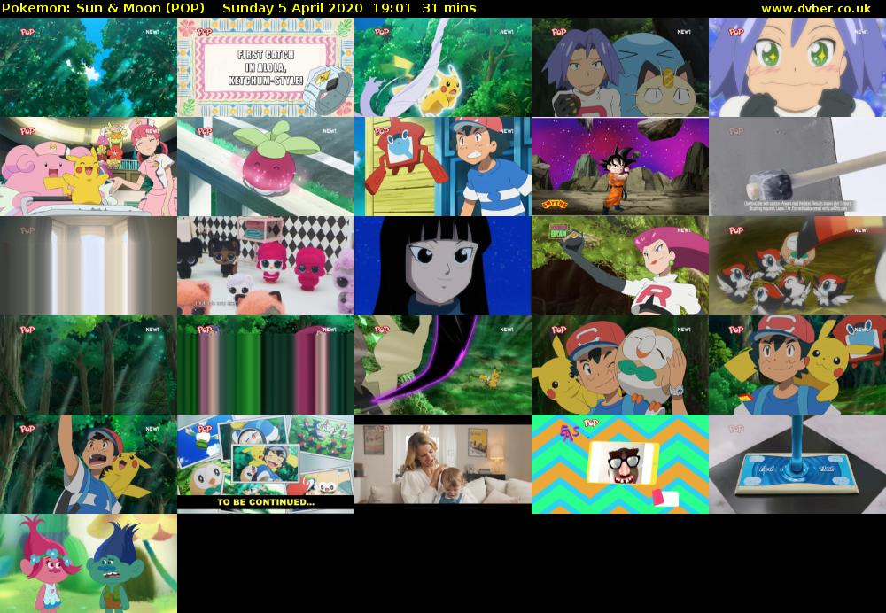 Pokemon: Sun & Moon (POP) Sunday 5 April 2020 19:01 - 19:32