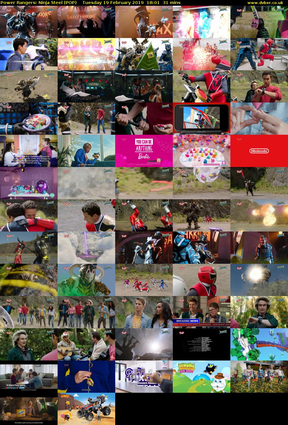 Power Rangers: Ninja Steel (POP) Tuesday 19 February 2019 18:01 - 18:32