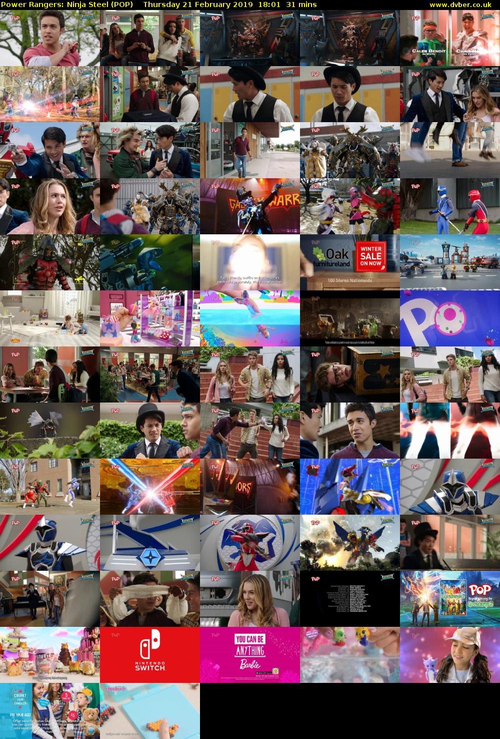 Power Rangers: Ninja Steel (POP) Thursday 21 February 2019 18:01 - 18:32