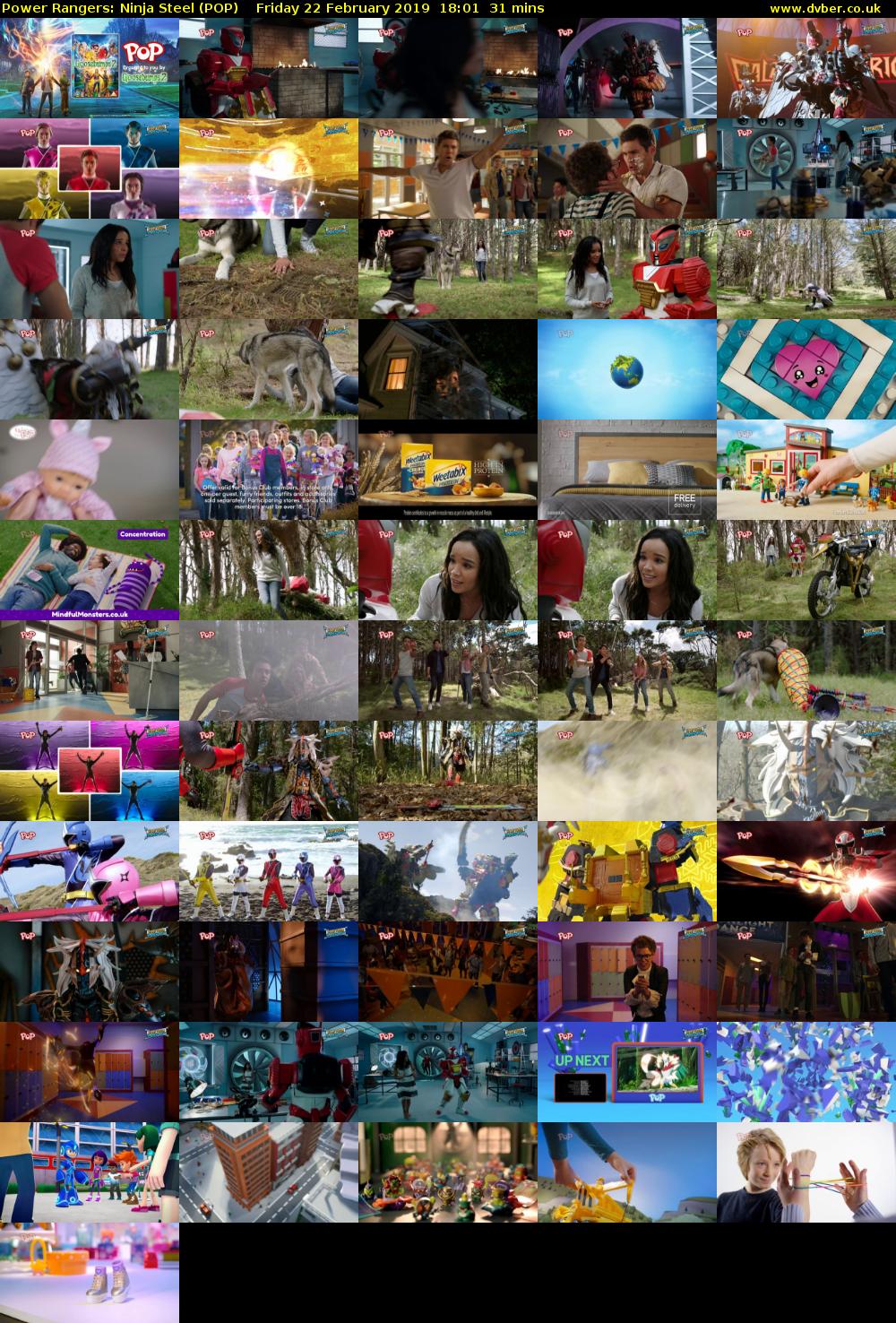 Power Rangers: Ninja Steel (POP) Friday 22 February 2019 18:01 - 18:32