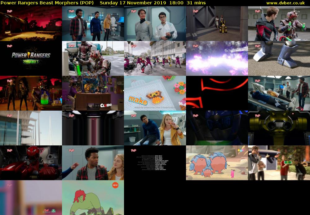 Power Rangers Beast Morphers (POP) Sunday 17 November 2019 18:00 - 18:31