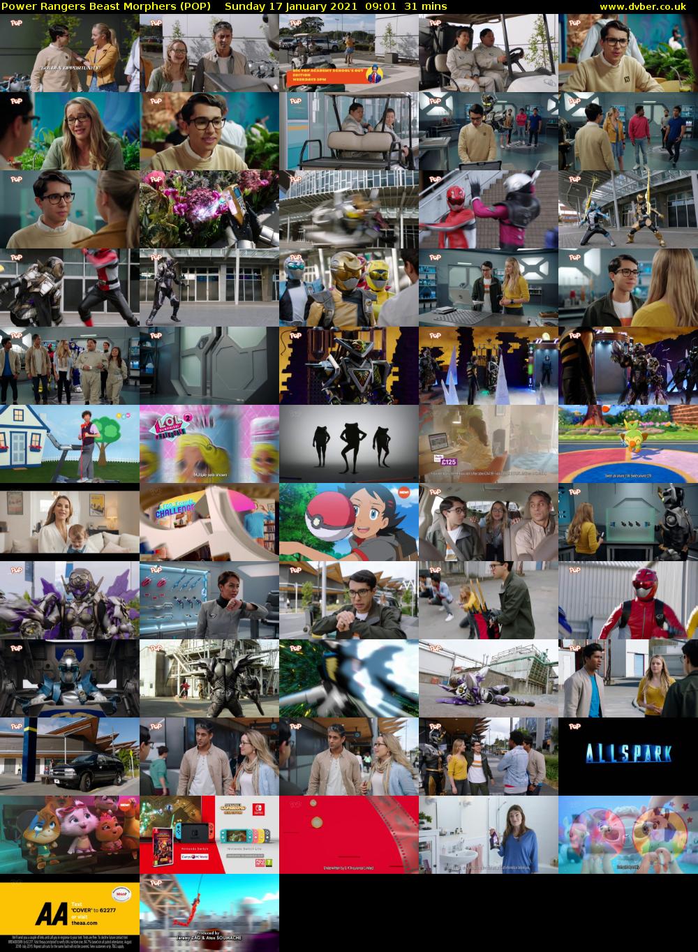 Power Rangers Beast Morphers (POP) Sunday 17 January 2021 09:01 - 09:32