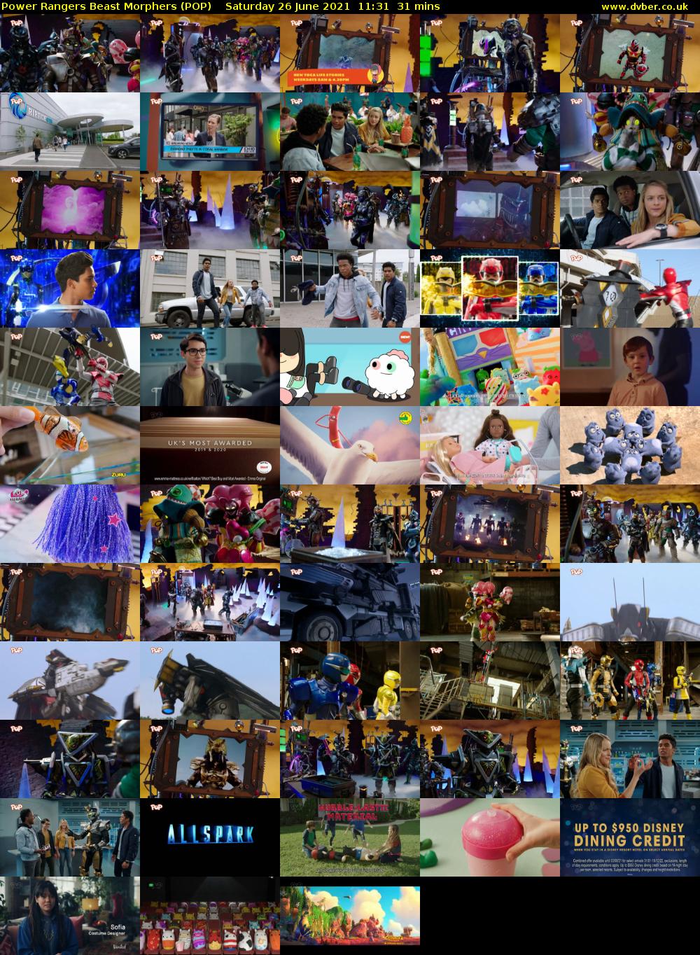 Power Rangers Beast Morphers (POP) Saturday 26 June 2021 11:31 - 12:02