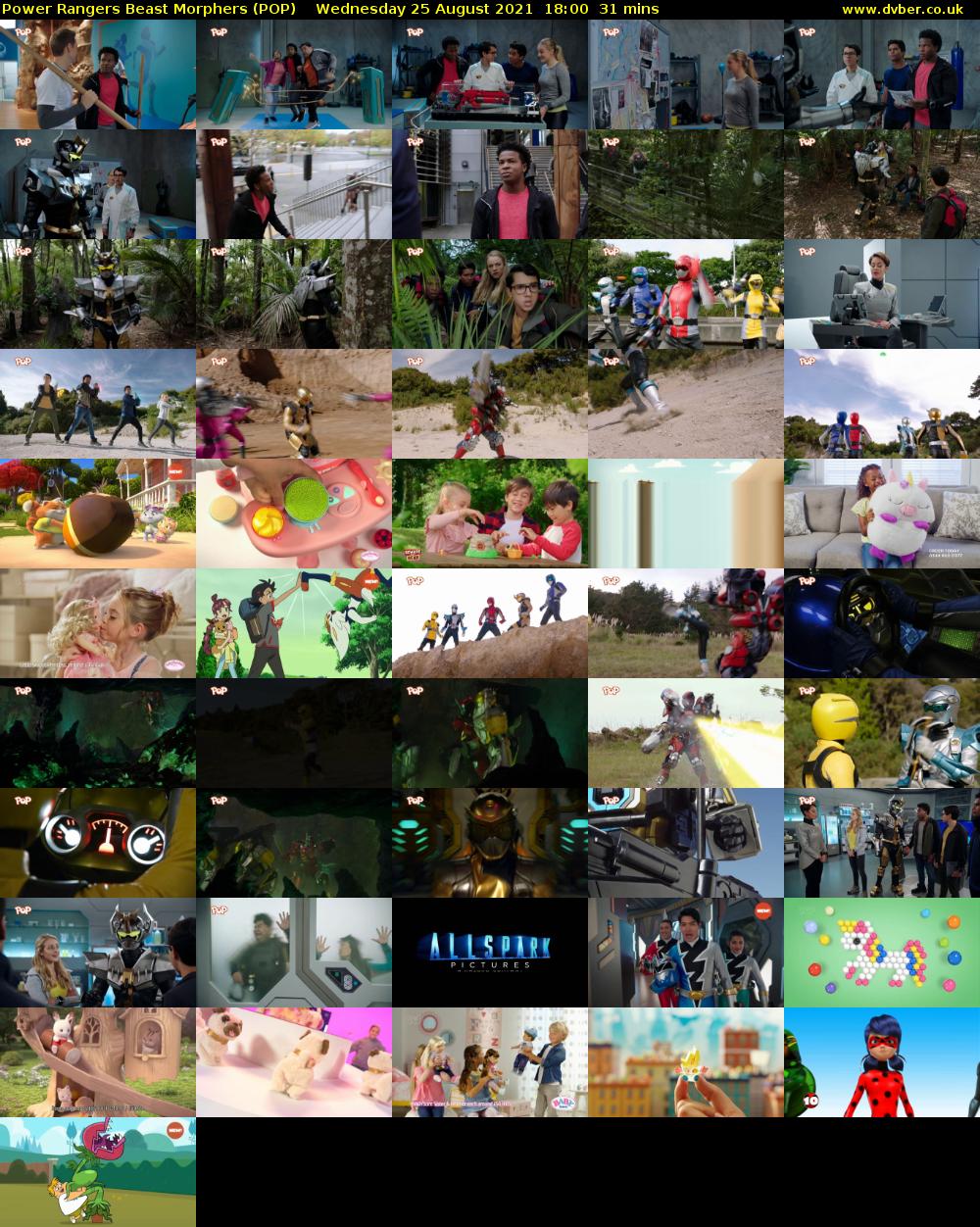 Power Rangers Beast Morphers (POP) Wednesday 25 August 2021 18:00 - 18:31