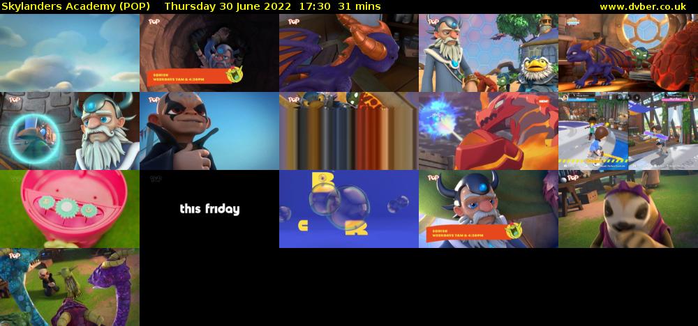 Skylanders Academy (POP) Thursday 30 June 2022 17:30 - 18:01