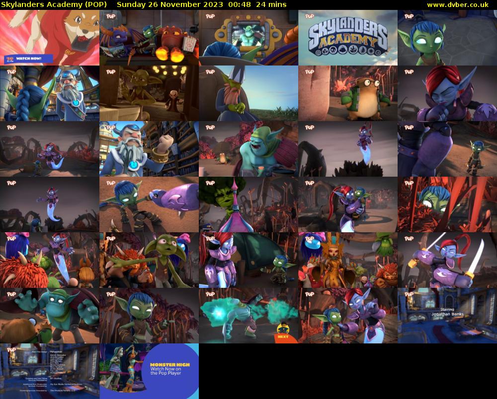 Skylanders Academy (POP) Sunday 26 November 2023 00:48 - 01:12