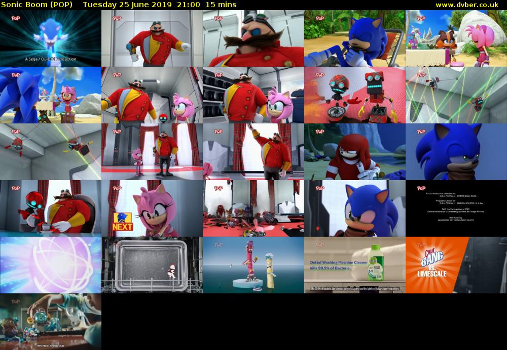 Sonic Boom (POP) Tuesday 25 June 2019 21:00 - 21:15